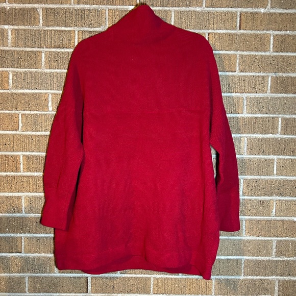 Free People Ottoman Slouchy Long Sleeve Tunic Oversized Red Wine Size M - Picture 3 of 7
